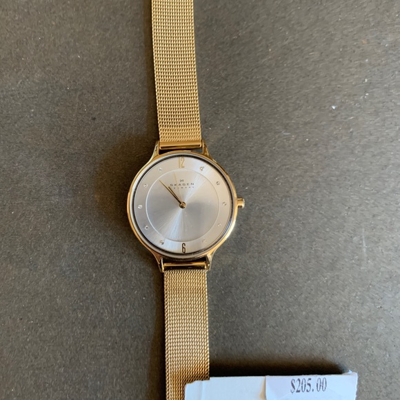 Skagen Anita Lille Gold-Tone Steel Mesh Women’s Watch - Picture 5 of 14